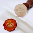 thumbnail image 3 of 1pc Wax Seal Stamp set Sealing Wax Stamp Solid Brass Heads with Wood Handles for Envelopes Invitations Gift Card Crown 83x22mm Stamps: 25x14.5mm, 3 of 7