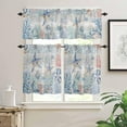 thumbnail image 1 of Ocean Starfish Blue 3-Piece Kitchen Curtain Set, Rod Pocket Kitchen Curtain Valance and Tiers Set, Washable Drape Window Treatment Set, Summer Ocean Animal Wood, 1 of 5