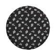 thumbnail image 3 of Rv Spare Tire Cover 14 inch - Tropical Leaf Black White Tire Covers for Trailers, Adjustable Camper Spare Tire Cover, 3 of 7
