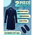 thumbnail image 2 of Too Cool 2 Sleep Boys Bath Robe and Slipper Set - 2 Piece Plush Fleece Hooded Bathrobe & Slippers, 2 of 5
