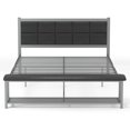 thumbnail image 2 of Furniture of America Kushner Industrial Metal Platform Bed with Bench in Black, 2 of 11