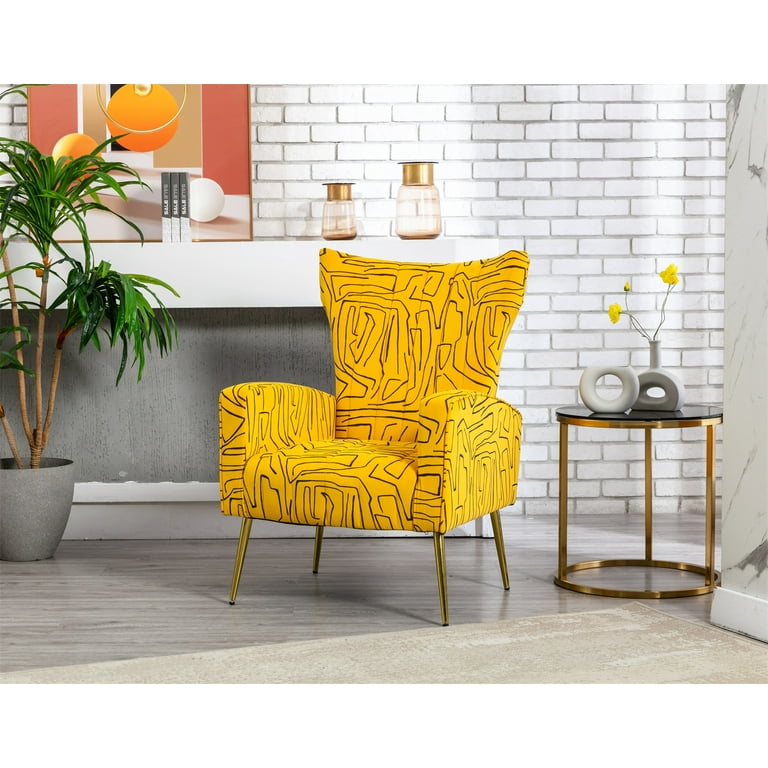 Velvet Accent Chair Mid Century Modern Upholstered Armchair with