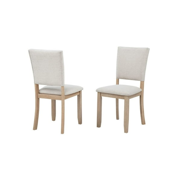 Best Master Furniture Camden Upholstered Dining Chair, Set of 2, Beige/Light Oak