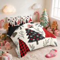 thumbnail image 2 of Manfei Christmas Tree Twin Bedding 7pcs Green Bedding Comforter Set, Slate Red, Black Reversible, 2 of 6