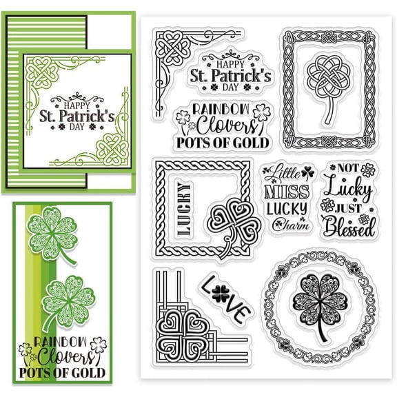 St Patrick's Day Border Clear Stamp Silicone Clear Stamps Celtic Knot Clear Stamps