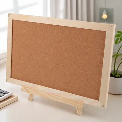 SEWOART Cork Display Board Chocolate Pine Simple Design Easy Installation