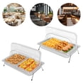 thumbnail image 2 of Wildnix Ice Food Serving Display Tray with Ice Box, Large 3.17Qt Capacity, Stainless Steel and PC Construction, Anti-slip Feet and Lid for Fresh and Warm Food Display, 2 of 6