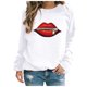 thumbnail image 1 of Sudadera con cuello redondo y manga larga con estampado gráfico de labios y cremallera para mujer Fridja bvmnju7039, 1 of 8