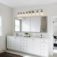 thumbnail image 3 of ACE-LIGHTS,Modern 8-Lights Vanity Bathroom Mirror Light with Clear Glass Shades(Bulbs Not Included),Contemporary Wall Sconce for Bathroom,Dressing Room,Bedroom,Living Room(Brushed Nickel), 3 of 11