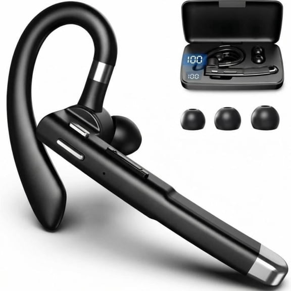 Wireless Bluetooth Headset - Hands-Free Earpiece for Cell Phone / PC Tablet / Laptop Computer, Suitable for Trucker / Driver / Business Professionals