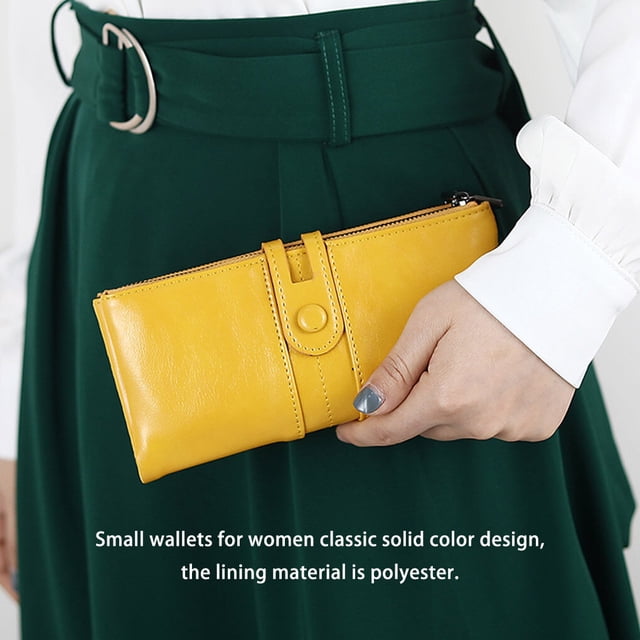 pitrice Long Wallet Hasp Zipper Coin Purse Cellphone Bag Holder Card Pocket Multi-functional Vintage PU Leather Wallets Pink