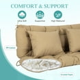 thumbnail image 2 of BPS 5-Inch Thick Patio Porch Swing Cushion Set with Backrest & Pillows, 59-Inch Waterproof 3-Seat Outdoor Bench Cushions, Brown, 2 of 10
