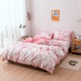 thumbnail image 3 of Juego de 3 uds de funda de edredón de poliéster veteado, funda de almohada, juego de cama EU AU King Size (rosa), 3 of 8
