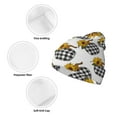 thumbnail image 3 of Picia plaid Pumpkin Daisy Pattern Knitted Beanie Hat for Men and Women , Unisex Winter Warm Stretchy Knit Cap Thick Fisherman Beanies Cuffed Plain Skull Caps, 3 of 6