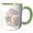 Green/White, variant on 3drose, Cute Pink Unicorn Monogram Initial G, 11oz Two-tone Blue Mug