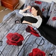 thumbnail image 4 of Castle Fairy Girls Romantic Rose Twin Bedding Sets,Vintage Cabin Bedding Comforter Set, 4 of 8
