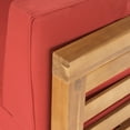 thumbnail image 3 of Frankie Outdoor 5 Seater V Shaped Mid-Century Modern Acacia Wood Sectional Sofa Set with Coffee Table, Teak and Red, 3 of 9