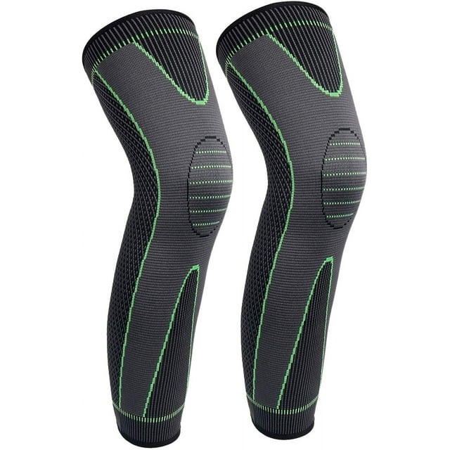 Manchons de Jambe Complets Longs Manchon de Compression pour Jambe Manchons de Genou Protège-Jambes, pour Homme Femme Basketball, Arthrite Cyclisme Sport Football, Réduit les Varices et l'Enflure des Jambes (Paire)