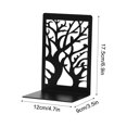 thumbnail image 3 of JilgTeok 4 Packs Metal Tree Bookends for Desk Decorative Iron Book Stand, Hollowed Out Stamping Design, Rustic Office & Home Decor, Book Organizer for Shelves, 3 of 8