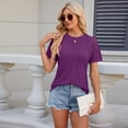thumbnail image 4 of Fjuchai Womens Soft T-Shirt for Female Cotton Solid Color Short Sleeve Tees Summer Pullover Shirt S-XXL, 4 of 9
