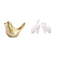 thumbnail image 1 of Escultura de animal moderna con diseño de dorado y pájaros, adorno de mesa único para el hogar, la oficina, la sala de estar, el dormitorio,, 1 of 8