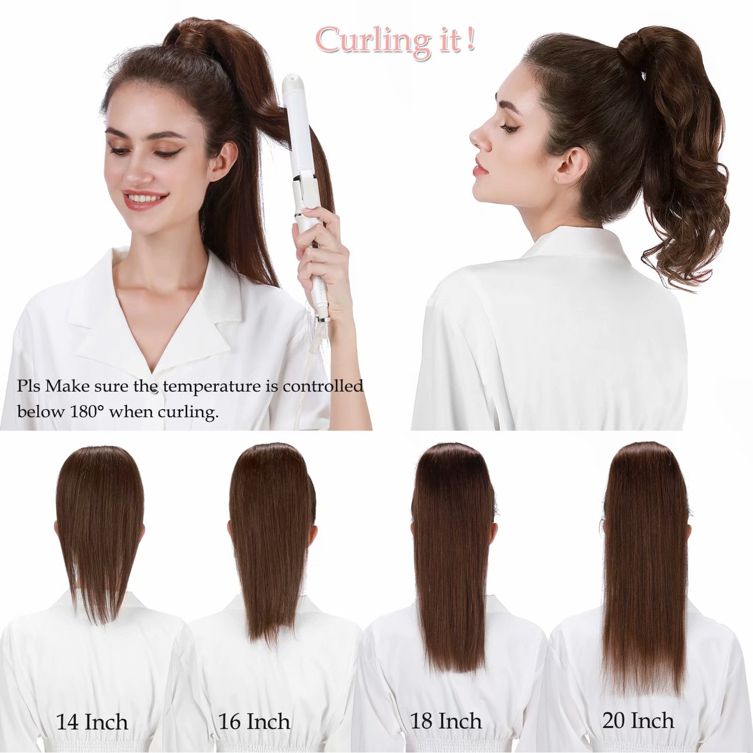 Benehair Claw Clip On Hair Ponytail 100% Remy Human Hair Extensions Real Thick Jaw/Claw Clip Pony Tail 18" Soft Black
