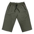 thumbnail image 4 of Tbopshirt Mens Capri Pants Solid Color Elastic Waist Drawstring Zippered Pocket Casual Sports Capris Pants,S-3XL, 4 of 6