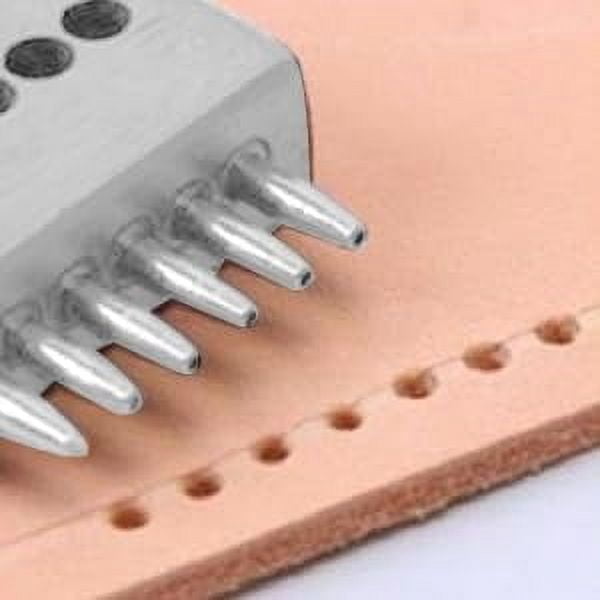 ABPETE 3Pcs Profession Leather Hole Punch Tools, Cutting Stitch for Wallet Belt Spacing Punch Tool DIY Leather Craft Hole Punching Set Belt Hole Puncher(6mm Pitch (2 + 4 + 6))