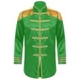 thumbnail image 3 of Eandarui Men's Halloween SGT Sergeant Pepper Costume Jacket Fancy Dress Hippie Music Star 1960s Shirt Green M, 3 of 7