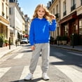 thumbnail image 2 of JIAYUE Girls 2 Piece Outfits Baggy Raglan Long Sleeve Solid Color Hoodies With Pocket Sweatpants Sets For School Wear,4-5 Years, 2 of 4