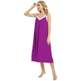 thumbnail image 3 of Women's Long Nightgown Full Slip Sleepwear Sleeveless Nightshirt Loose Lace Chemise Plus Size Lounge Dress S-2XL, 3 of 6
