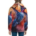 thumbnail image 6 of Naloa Vibrant Hummingbird Watercolor Art Teenage Zipper Hoodie, Long Sleeve Zip Up Hoodies Casual Jackets Tops for 7-12 Years-Medium, 6 of 6