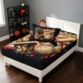 thumbnail image 4 of Manfei Baseball Twin Fitted Sheet, Sport Gamer Bedding, Red Blue Black 2-Piece, 1 Fitted Sheet and 1 Pillowcase, 4 of 6