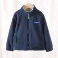 thumbnail image 3 of Polar Fleece Jacket for Boys Girls Long Sleeve Winter Warm Zip Up Outerwear Coat 3T 4T 5T 6T 7T 8T 9T Thick Kids Clothing Navy 8 Years, 3 of 4