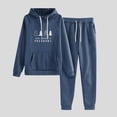 thumbnail image 2 of Gibobby Conjunto de sudadera y pantalones Conjunto de dos piezas de sudadera con capucha y estampado de copa de árbol de Navidad con para mujer, pantalones in(Azul,G), 2 of 4