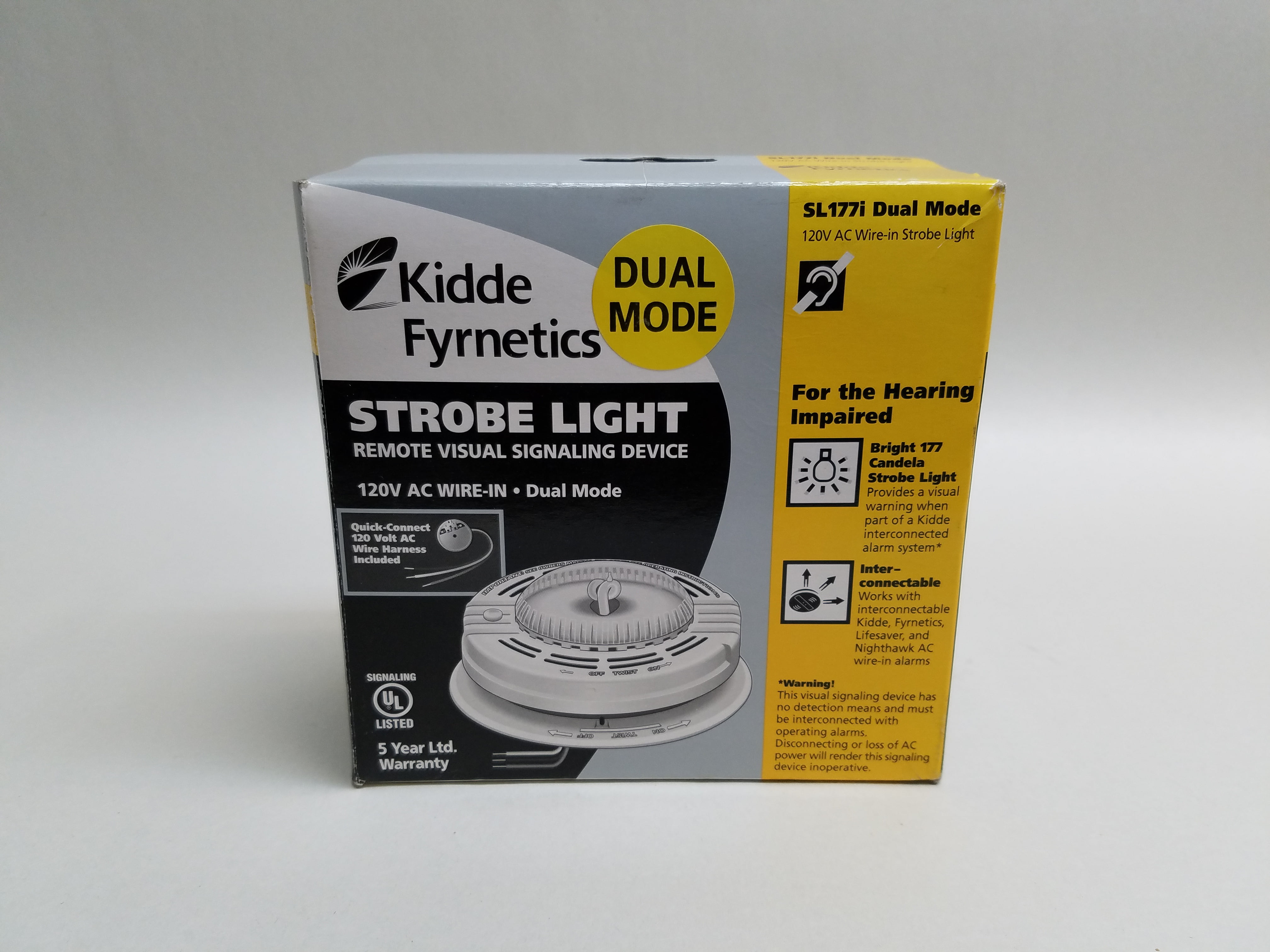 Kidde SLED177i Dual Mode Strobe Light Remote Visual Signaling Device Wire In 