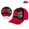 thumbnail image 3 of Gorra de béisbol Nintendo Super Mario rojo/negro para niños de 4 a 7 años, 3 of 7