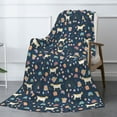 thumbnail image 3 of XMXT Throw Blankets, Cartoon Dog Blue Background Bed Blanket for Bedroom Sofa, 50 x 70 inches, 3 of 9