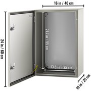 VEVOR NEMA Steel Enclosure, 24 x 16 x 10 NEMA 4X Steel Electrical Box, IP66 Waterproof & Dustproof, Outdoor/Indoor Electrical Junction Box, with Mounting Plate