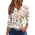 thumbnail image 2 of Women's Casual Short Sleeve Shirts 3/4 Sleeve Y2K Fashion Gradient Print Tee Summer Loose Top, 2 of 4