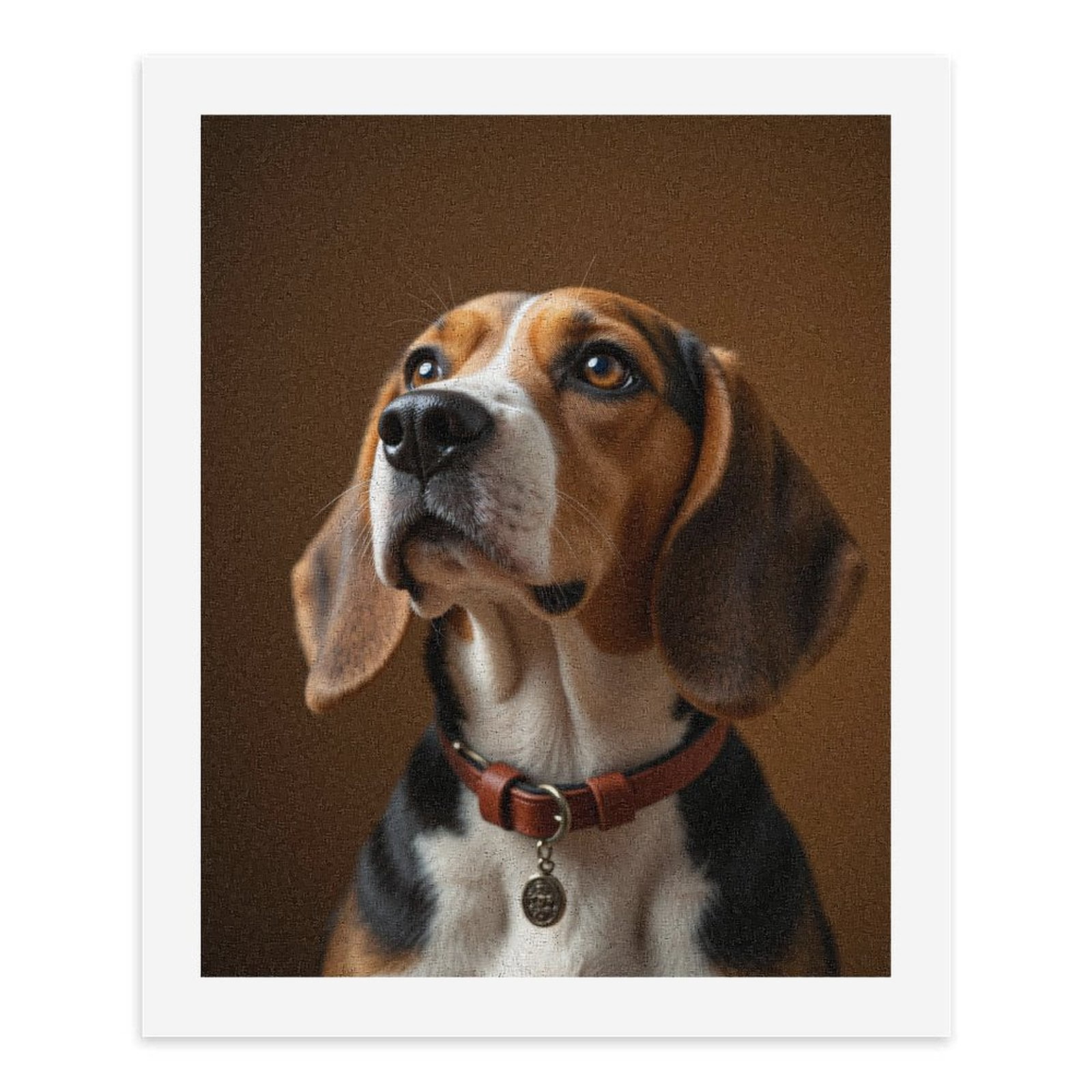 Paint By Numbers Kit for Adults Beginner - DIY Beagle Portrait Brown Background Canvas Painting Kits for Adults, Frameless Paint By Number for Adults for Home Wall Decor 16x20 Inch