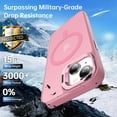 thumbnail image 4 of Magnetic for iPhone 14 Case with Screen Protector, Built-in Metal Camera Kickstand,[Compatible with Magsafe] [Wireless Charging] Matte Protective Phone Cover 6.1" for Women, Girls - Pink, 4 of 14