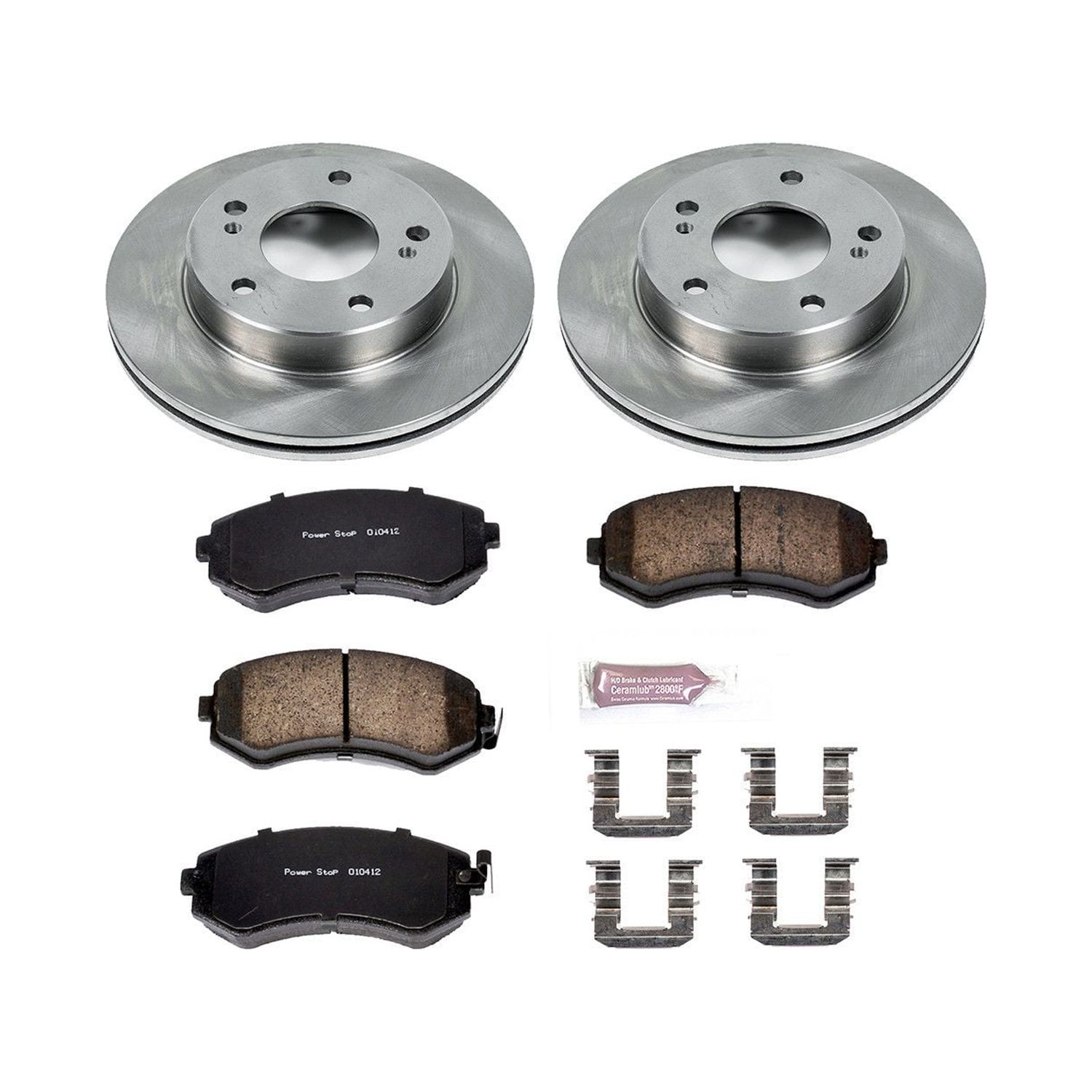 Power Stop Front Stock Replacement Brake Pad and Rotor Kit KOE754