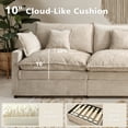 thumbnail image 3 of Ovios 108" Modular Sofa U-Shaped Cloud Sectional Couch with 2 Ottomans, Comfy Deep Seat Chenille Sofa for Living Room, Apartment, Camel, 3 of 10