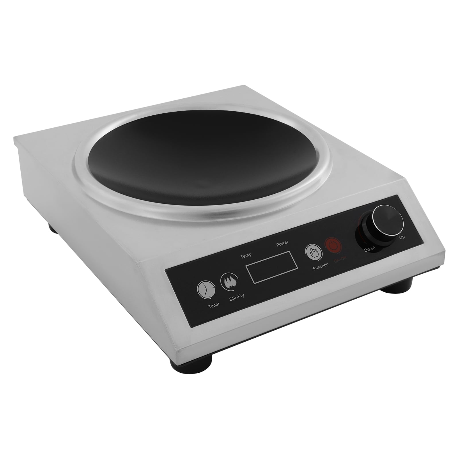 Heavy‑Duty 1800W Concave Surface Induction Cooktop – Portable Countertop Burner with 10 Power & Temp Levels, 1–24h Timer, Rapid Stir‑Fry Mode, Smart Safety Protection for RV, Small Kitchen & Dorm