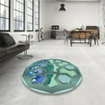 thumbnail image 3 of Ahgly Company Indoor Rectangle Patterned Tiffany Blue Area Rugs, 7' x 10', 3 of 6