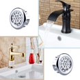 thumbnail image 3 of Paquete de 6 tapas de desbordamiento para lavabo de tocador, lavabo de cerámica, recipiente de baño, lavabo de cocina, tapas redondas de repuesto para insertar en el orificio (plástico ABS plateado), 3 of 5