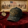 thumbnail image 4 of BSJJY 250th Anniversary Hat A Gift Suitable For Men Fashion Hat Adjustable Baseball Cap Embroidered Patch Casual Dad Hat Summer Outdoor Travel Beach Sports Activities Accessory for Him (C), 4 of 6
