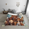 thumbnail image 7 of Vsdgher Animal Filled Noahs Ark Pattern Fleece Throw Blanket, Horizontal Fleece Bedding Home Decor for Couch & Bed All Season Use -40"x30", 7 of 7