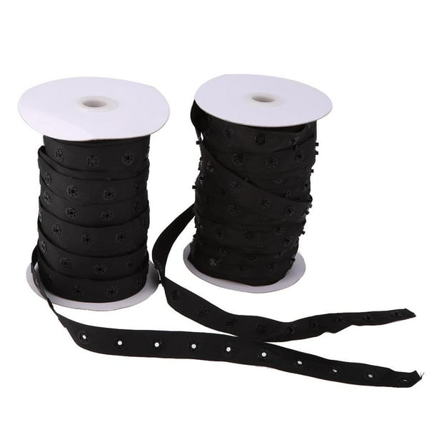 de Snap Botones Set de Invisible Accesorio de Manualidades para Interior Abrigos Pantalones Negro BLESIY Botones de la cinta de presión